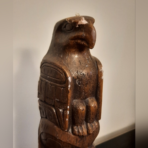 Large Vintage RARE Pearlite Wax Haida Totem Pole Candle - Picture 10 of 13
